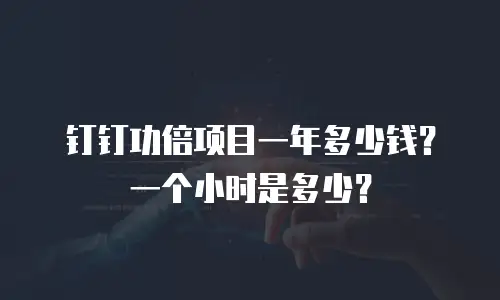 钉钉功倍项目一年多少钱？一个小时是多少？