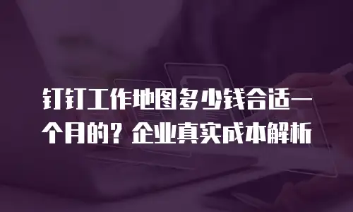 钉钉工作地图多少钱合适一个月的？企业真实成本解析