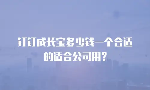 钉钉成长宝多少钱一个合适的适合公司用？