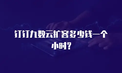 钉钉九数云扩容多少钱一个小时？
