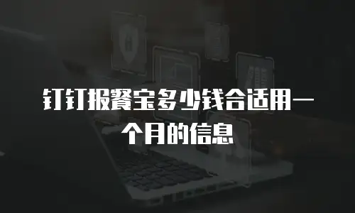 钉钉报餐宝多少钱合适用一个月的信息