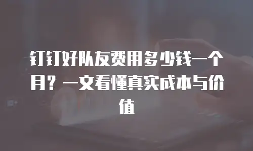 钉钉好队友费用多少钱一个月？一文看懂真实成本与价值