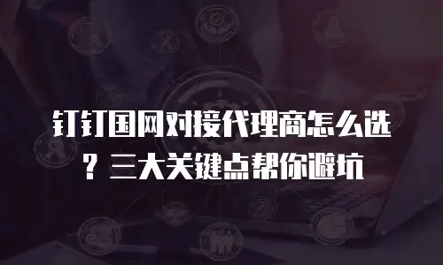 钉钉国网对接代理商怎么选？三大关键点帮你避坑