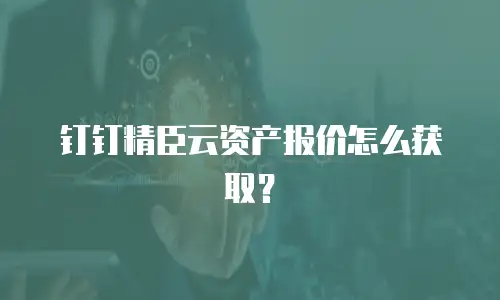 钉钉精臣云资产报价怎么获取？