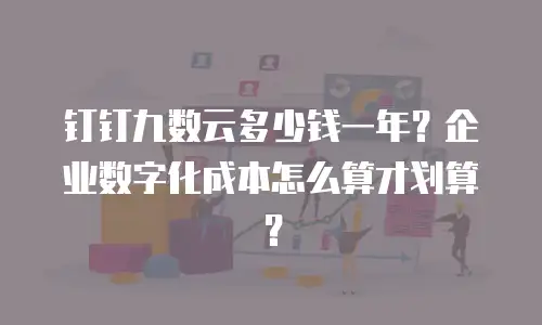 钉钉九数云多少钱一年？企业数字化成本怎么算才划算？