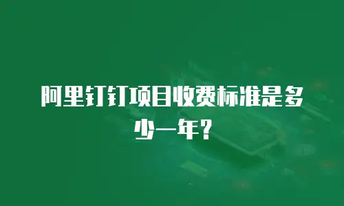 阿里钉钉项目收费标准是多少一年？