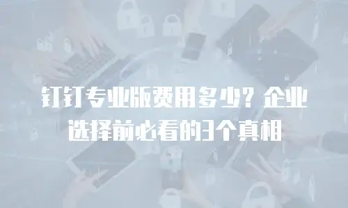 钉钉专业版费用多少？企业选择前必看的3个真相