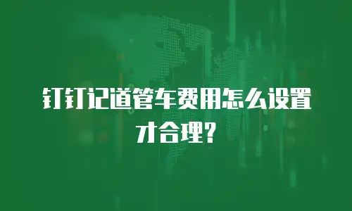 钉钉记道管车费用怎么设置才合理？