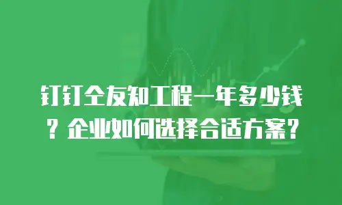 钉钉仝友知工程一年多少钱？企业如何选择合适方案？