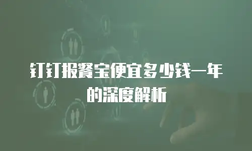 钉钉报餐宝便宜多少钱一年的深度解析