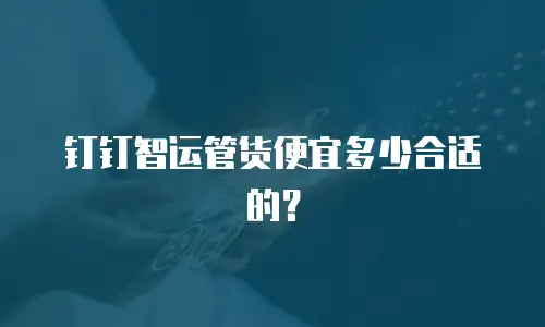 钉钉智运管货便宜多少合适的？