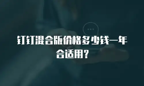 钉钉混合版价格多少钱一年合适用？
