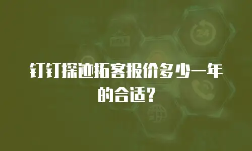 钉钉探迹拓客报价多少一年的合适？