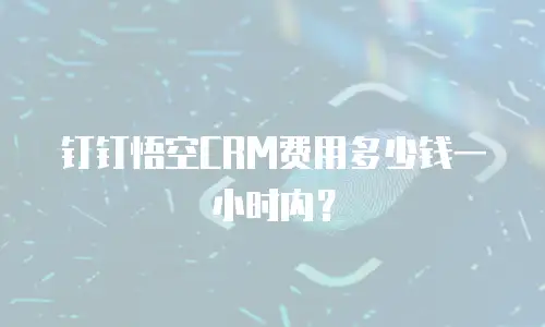 钉钉悟空CRM费用多少钱一小时内？