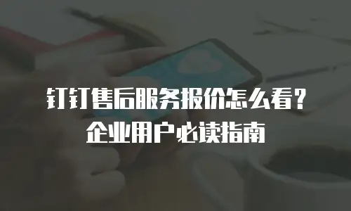 钉钉售后服务报价怎么看？企业用户必读指南