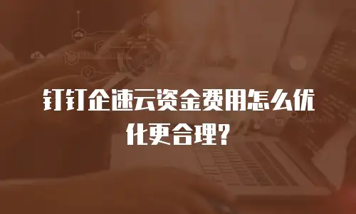 钉钉企速云资金费用怎么优化更合理？