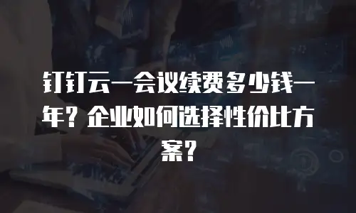 钉钉云一会议续费多少钱一年？企业如何选择性价比方案？