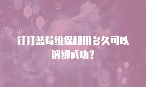 钉钉蓝莓维保租用多久可以解绑成功？