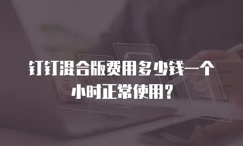 钉钉混合版费用多少钱一个小时正常使用？
