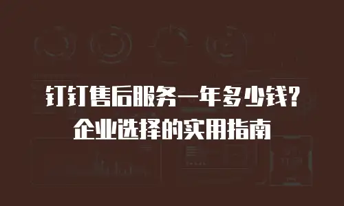 钉钉售后服务一年多少钱？企业选择的实用指南