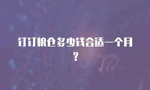 钉钉粮仓多少钱合适一个月？