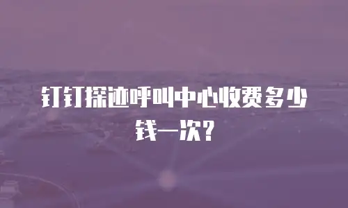 钉钉探迹呼叫中心收费多少钱一次？