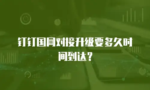钉钉国网对接升级要多久时间到达？