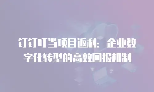 钉钉叮当项目返利：企业数字化转型的高效回报机制