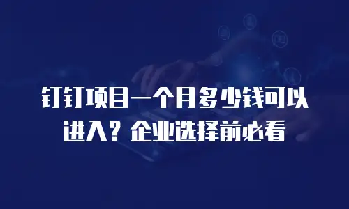 钉钉项目一个月多少钱可以进入？企业选择前必看