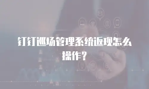 钉钉巡场管理系统返现怎么操作？