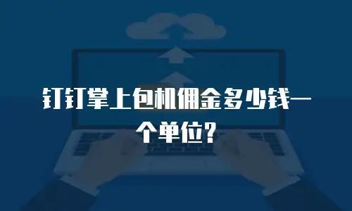 钉钉掌上包机佣金多少钱一个单位？