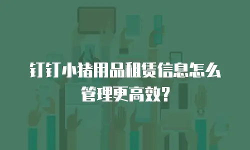 钉钉小猪用品租赁信息怎么管理更高效？