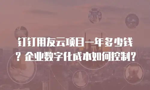 钉钉用友云项目一年多少钱？企业数字化成本如何控制？