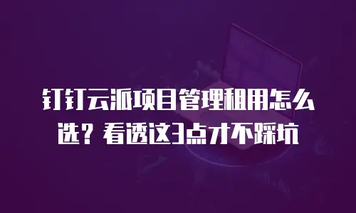 钉钉云派项目管理租用怎么选？看透这3点才不踩坑