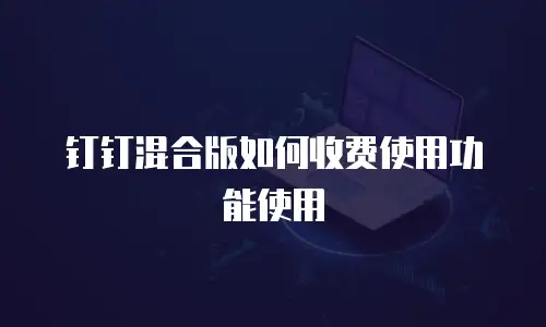 钉钉混合版如何收费使用功能使用