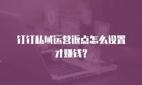 钉钉私域运营返点怎么设置才赚钱？