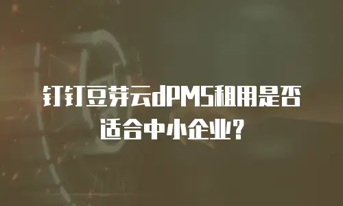 钉钉豆芽云dPMS租用是否适合中小企业？