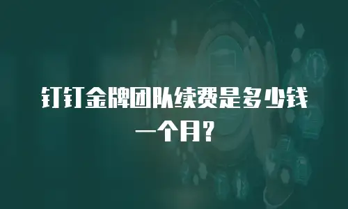 钉钉金牌团队续费是多少钱一个月？