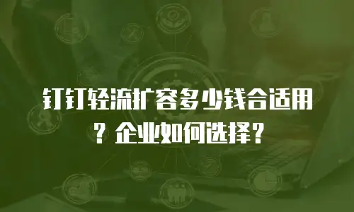 钉钉轻流扩容多少钱合适用？企业如何选择？
