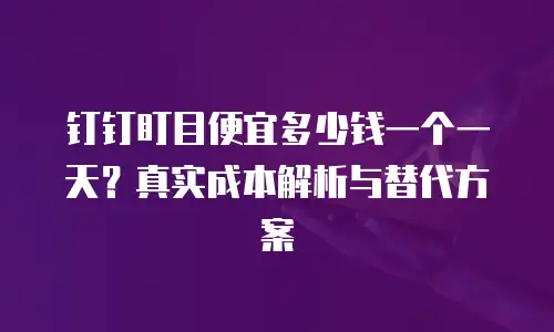 钉钉盯目便宜多少钱一个一天？真实成本解析与替代方案