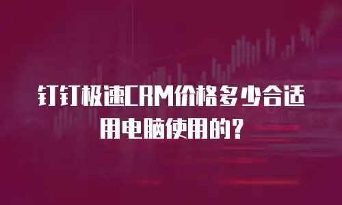 钉钉极速CRM价格多少合适用电脑使用的？