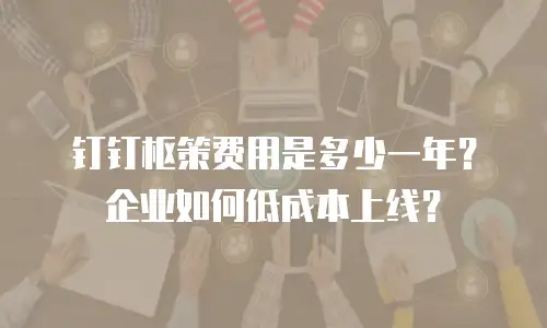 钉钉枢策费用是多少一年？企业如何低成本上线？