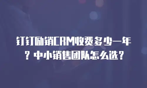 钉钉励销CRM收费多少一年？中小销售团队怎么选？
