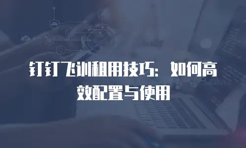 钉钉飞训租用技巧：如何高效配置与使用