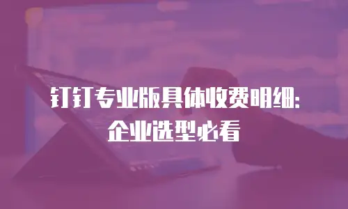 钉钉专业版具体收费明细：企业选型必看