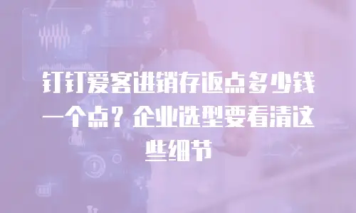 钉钉爱客进销存返点多少钱一个点？企业选型要看清这些细节