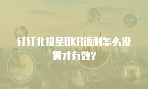 钉钉北极星OKR返利怎么设置才有效？