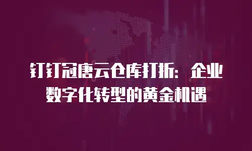 钉钉冠唐云仓库打折：企业数字化转型的黄金机遇