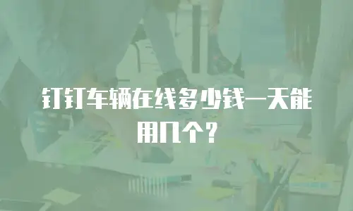 钉钉车辆在线多少钱一天能用几个？