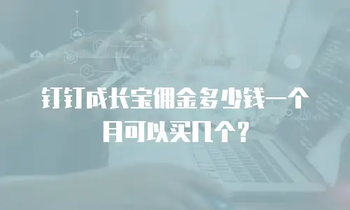 钉钉成长宝佣金多少钱一个月可以买几个？
